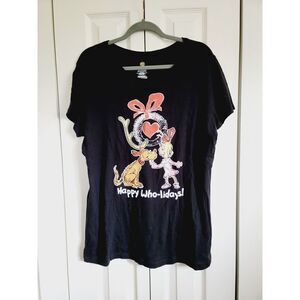The Grinch XXL Women's T-shirt Classic Funny Shirt Black‎ 2X Happy Who-lidays
